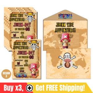 ONE PIECE BIRTHDAY INVITATION SINGLE CARD WITH ENVELOPE 10PCS